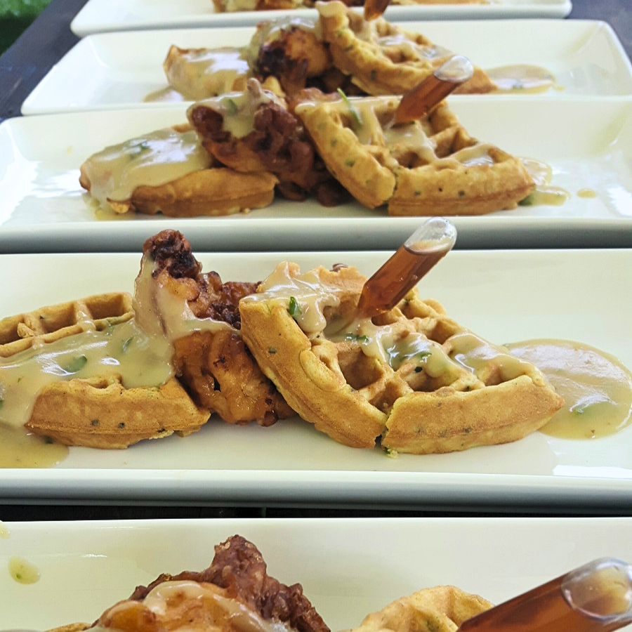 chicken and waffles for breakfast